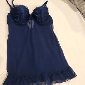 Navy bustier nightie size M